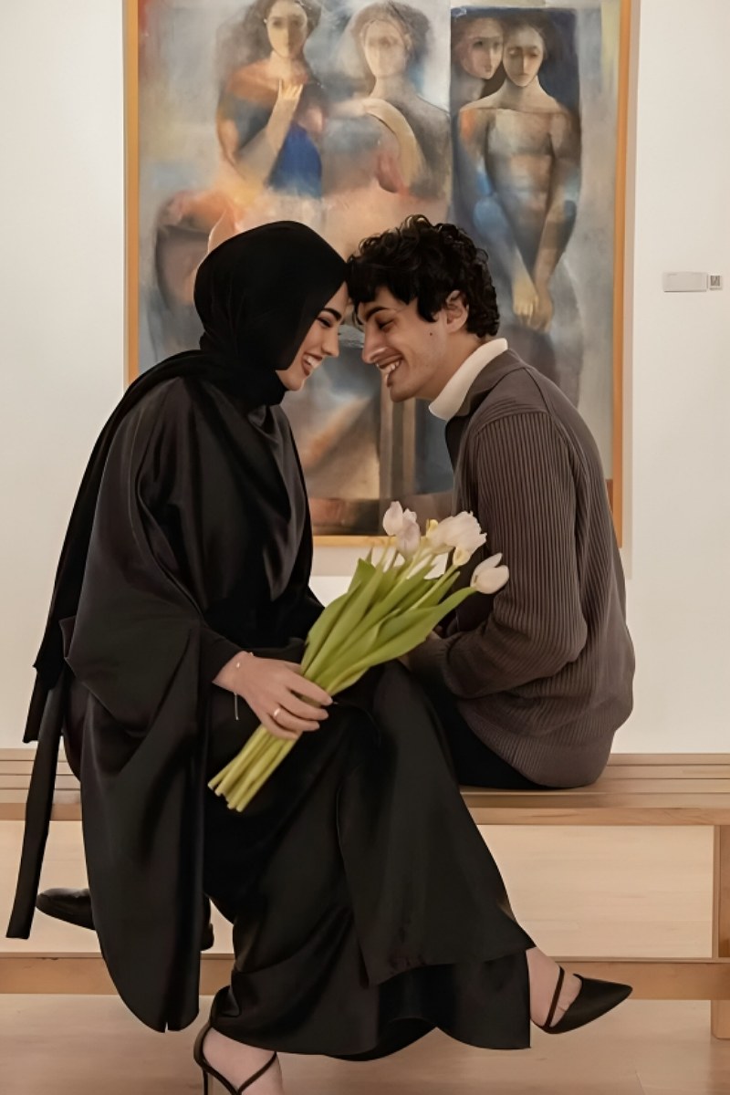 ژست عکس دونفره باحجاب