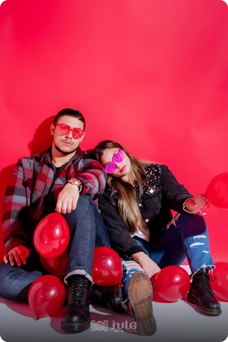ژست دونفره برای عکاسی ولنتاین
