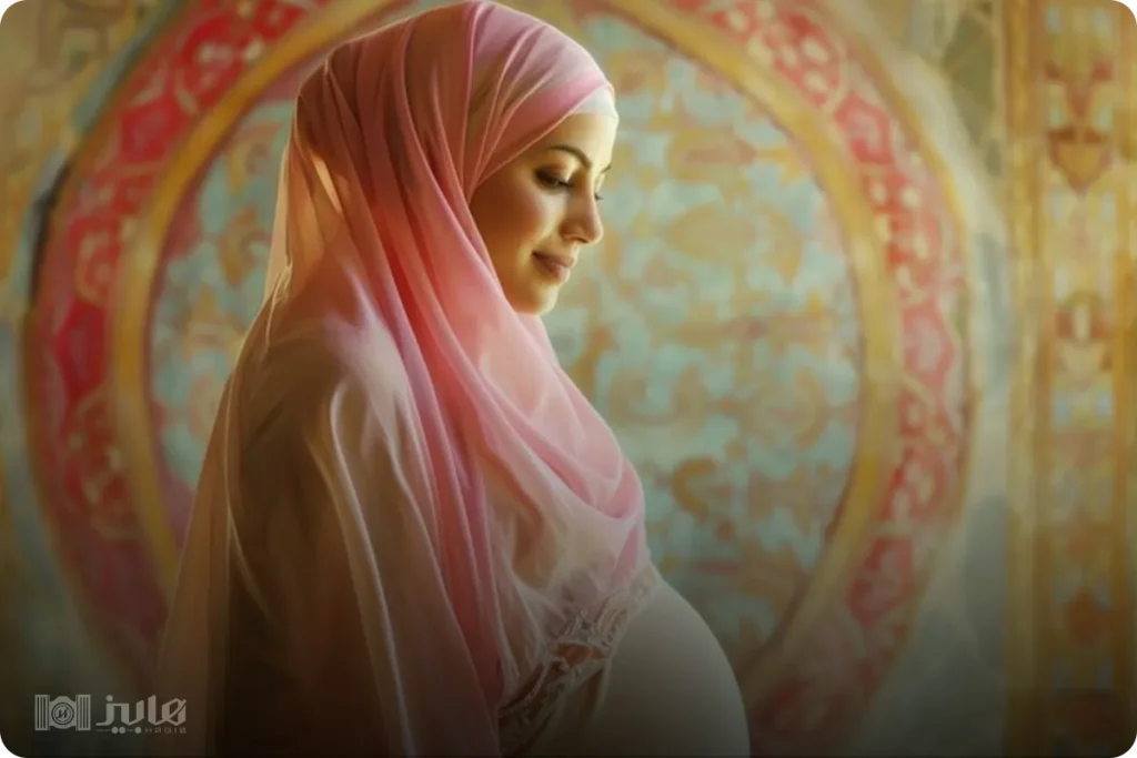 عکس خفن ژست عکس بارداری با حجاب