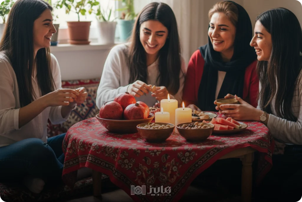  ژست دخترانه یلدایی با انار