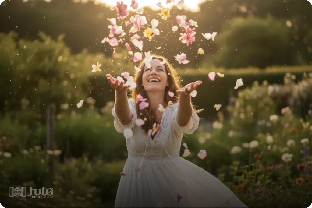  پاشیدن گلبرگ‌ ها در هوا