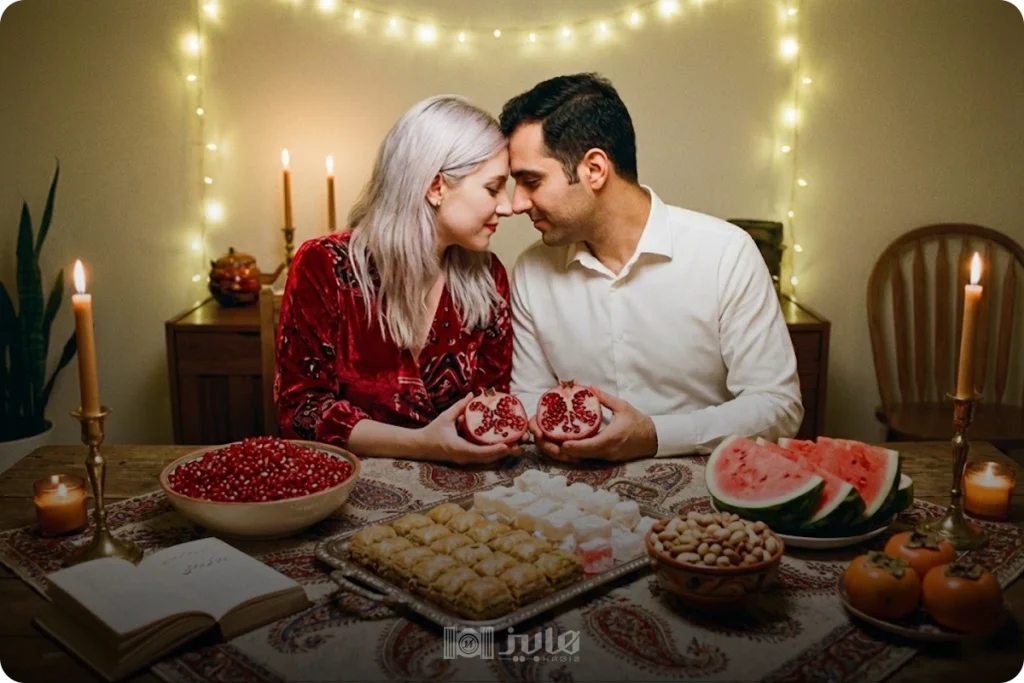 عکس یلدایی عاشقانه دونفره