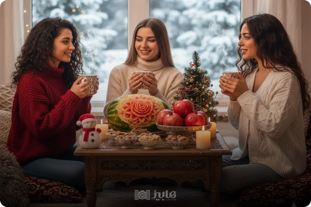 دکور زمستانی و یلدایی ترکیبی